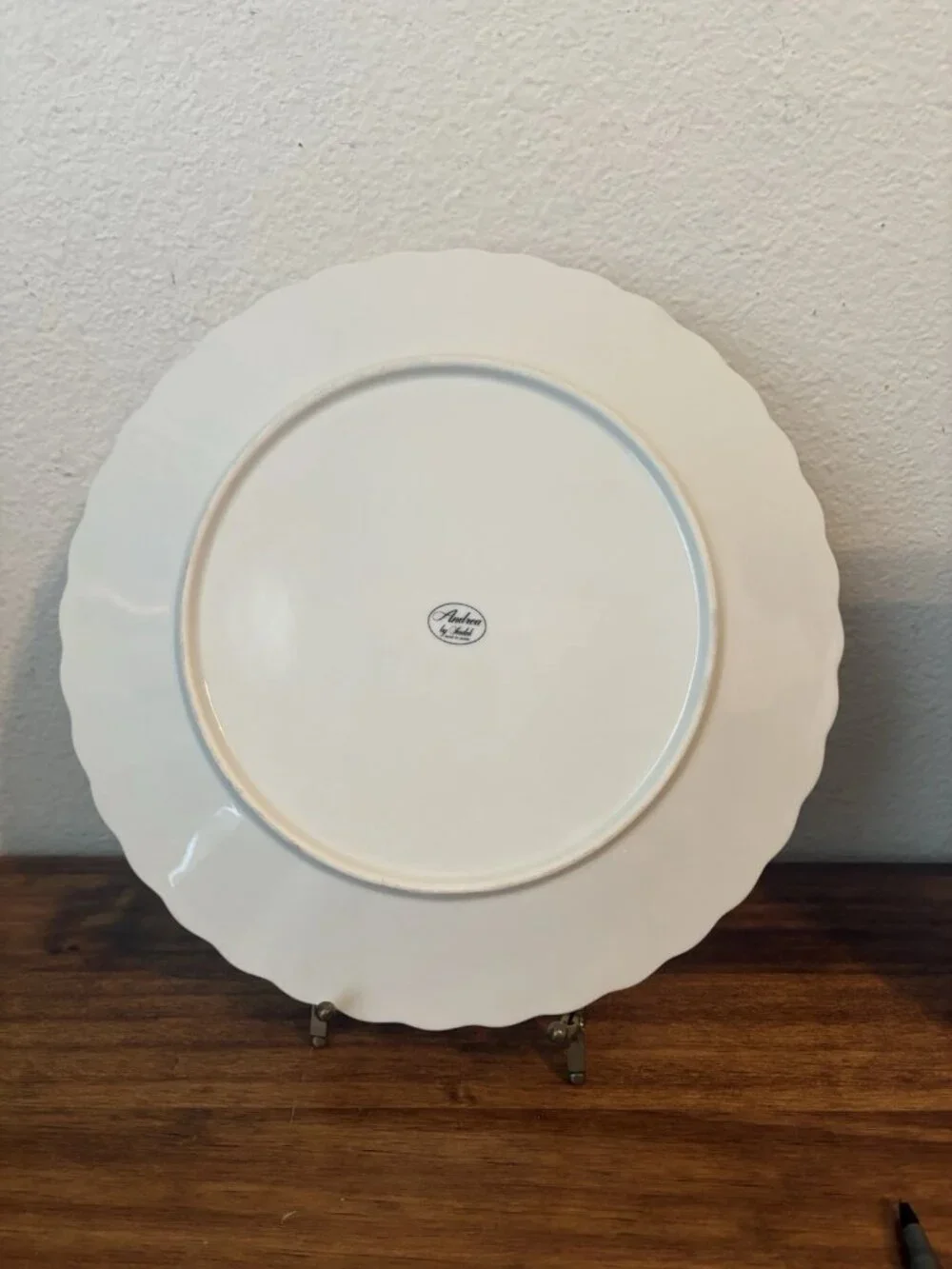 Andrea by Sadek Cake Plate Porcelain Buckingham Floral‎ Gold Trim